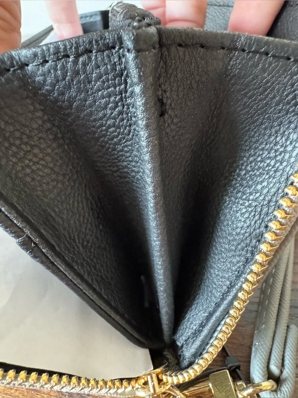 Betsey Johnson Gray Zip Around Wristlet Wallet NWOT Gold Hardware